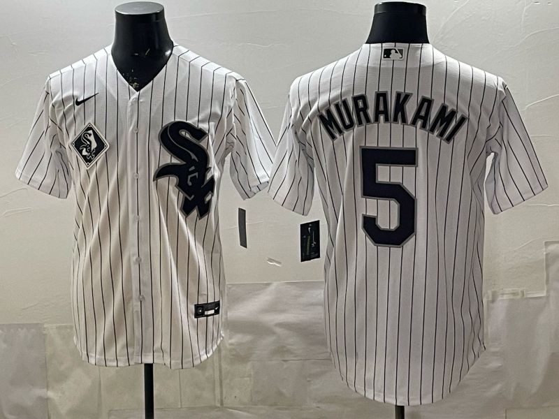 2026 Men Nike Chicago White Sox #5 Murakami White Stripe Game MLB Jersey 07->chicago white sox->MLB Jersey